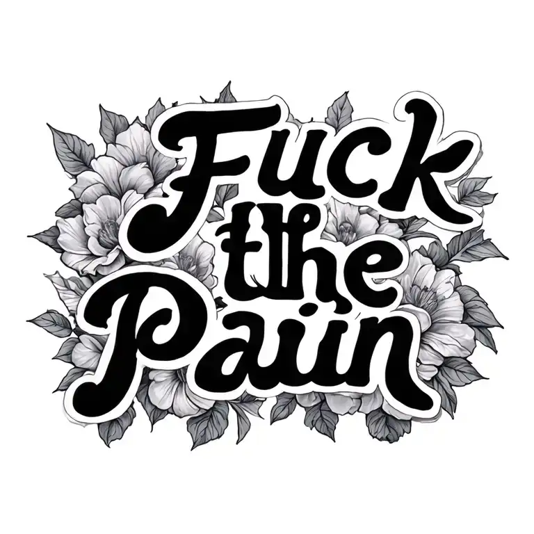 Fuck the pain quote tattoo design idea