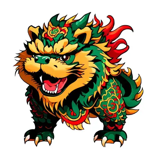 chow chow dragon tattoo design idea