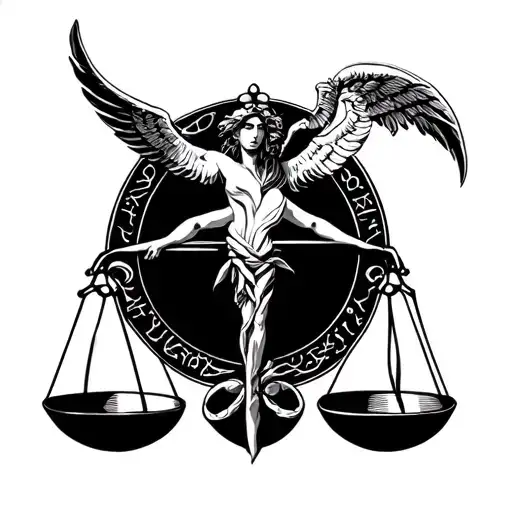 Libra zodiac sign tattoo design idea