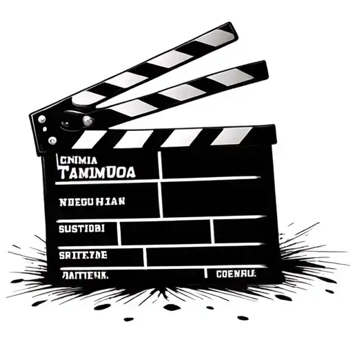 cinema clapperboard tattoo design idea