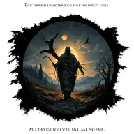 Even though I walk through the darkest valley, I will fear no evil tattoo design idea