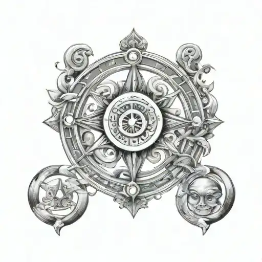 libra taurus virgo zodiac sign tattoo design idea