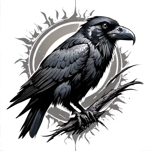 CELTICAL raven integrated inside tattoo design idea