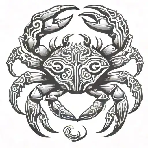 tribal crab tattoo design idea