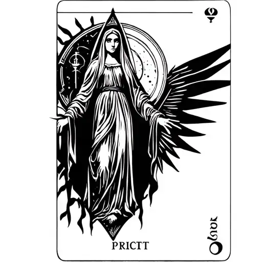 High Priestess Tarot card tattoo design idea