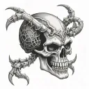 scorpion skull joker smile tattoo design idea