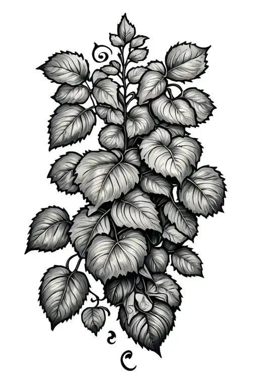 vine down hand tattoo design idea