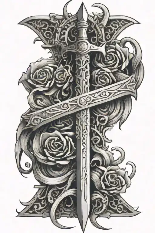 spine sword tattoo design idea