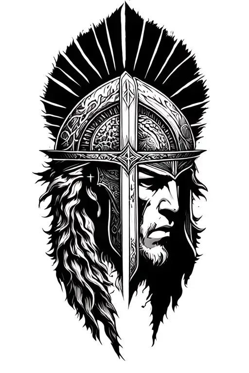 spartan and ares  tattoo design idea