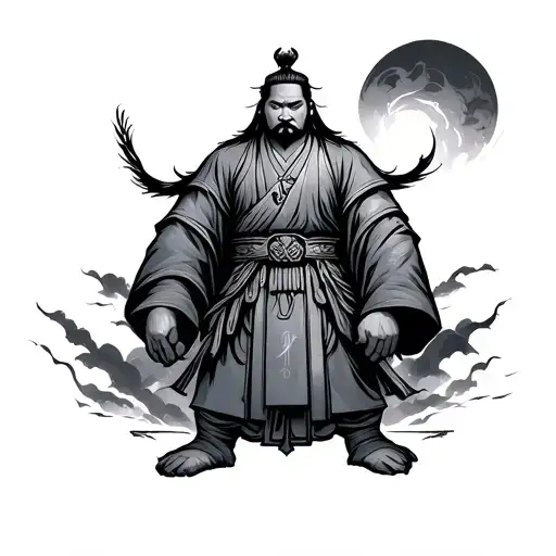 Sun Tzu standing proudly tattoo design idea