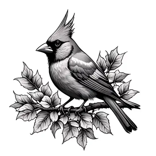American traditional cardinal bird tattoo design idea
