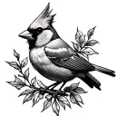 American traditional cardinal bird tattoo design idea