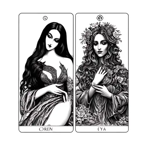 the lovers tarot morticia and gomes cempasuchil  tattoo design idea