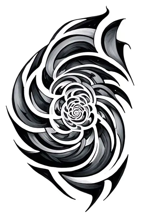 Fibonacci Spiral tribal design tattoo design idea