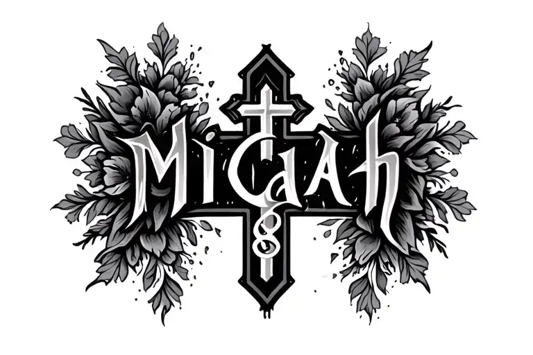 "MICAH 7:8" Cross surrounded tattoo design idea