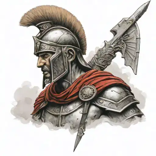 Roman Soldier Sparta style tattoo design idea