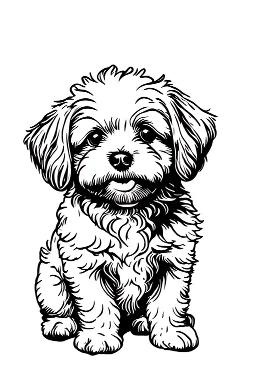 bichon dog tattoo design idea