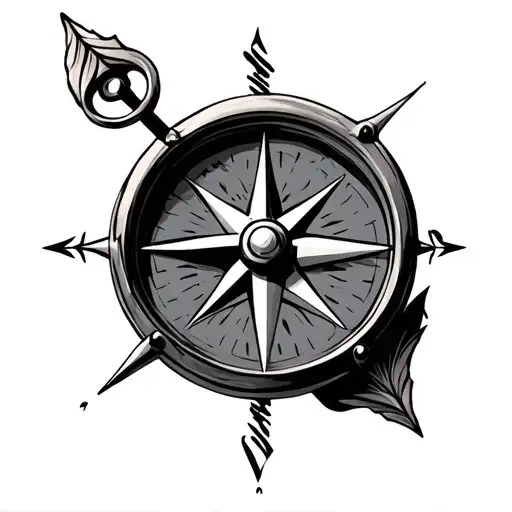 Compass Arrow tattoo design idea