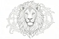 YESHUA written by a lion roaring tattoo design idea