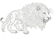 YESHUA written by a lion roaring tattoo design idea