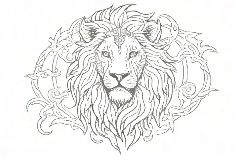 YESHUA written by a lion roaring tattoo design idea