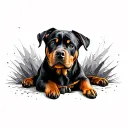 Rottweiler Dog tattoo design idea