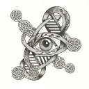 DNA double helix DMT molecule transforming Third Eye on top tattoo design idea