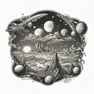 space landscape tattoo design idea