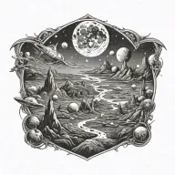 space landscape tattoo design idea