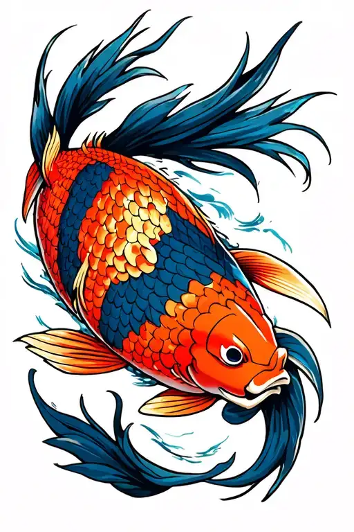 dragon ball z koi carp tattoo design idea