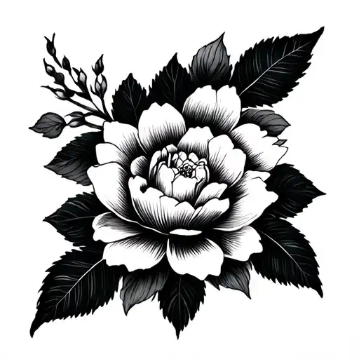 Japanese Floral tattoo piece tattoo design idea