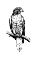 realistic red tailed hawk tattoo design idea