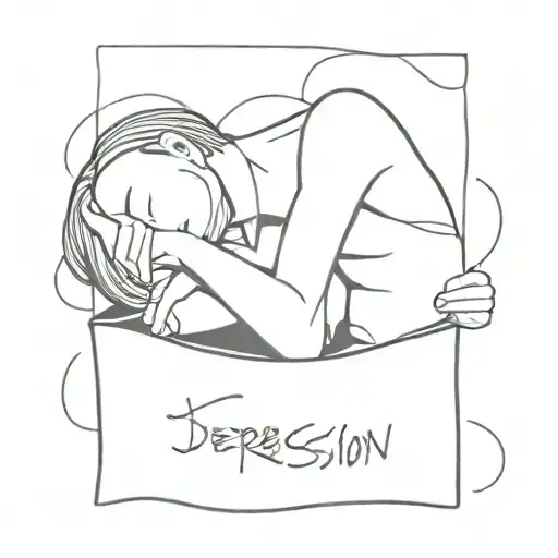 depression issue thinking outside the box tattoo design idea