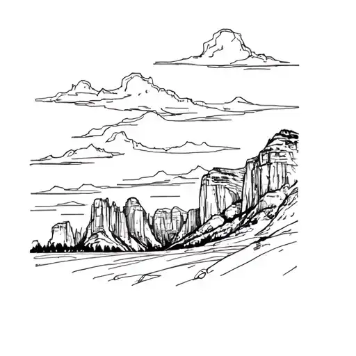 sky line of Zion National Park tattoo design idea