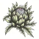 protea flower transforming tattoo design idea