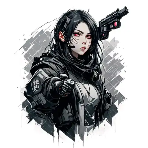 Cyberpunk Edgerunners anime tattoo design idea