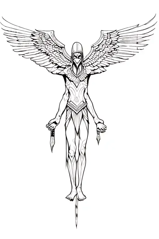 horus holding hands tattoo design idea