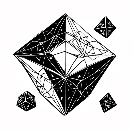 DnD dice set tattoo design idea