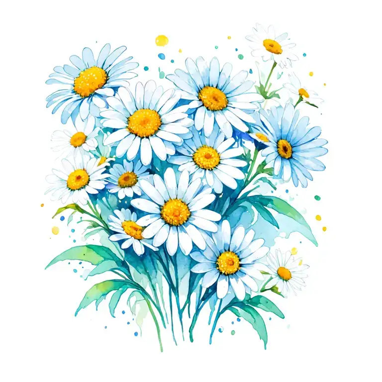 daisy flowers tattoo design idea