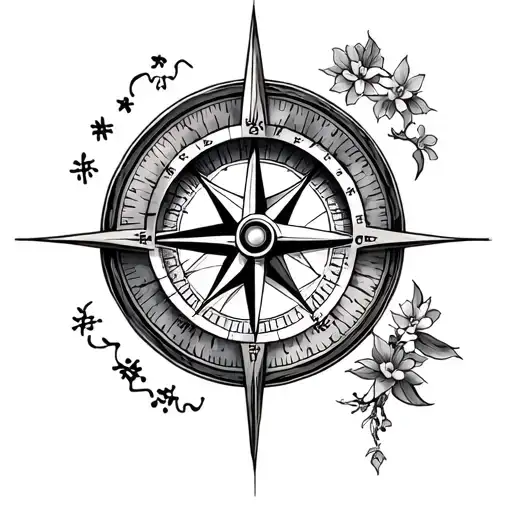 Japanese Compass tattoo design idea