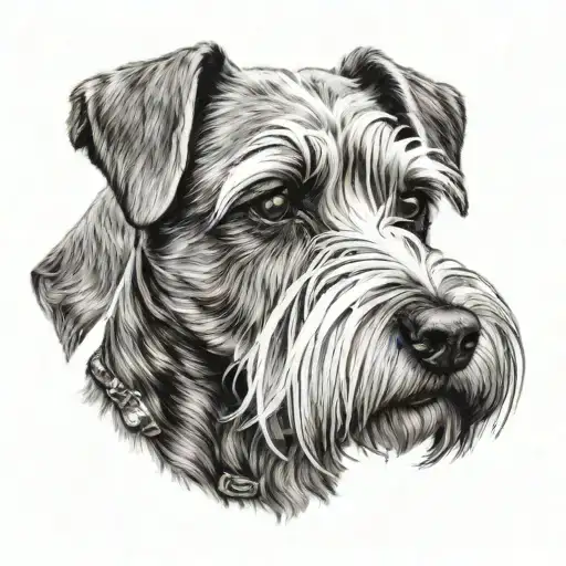 mini schnauzer white tattoo design idea