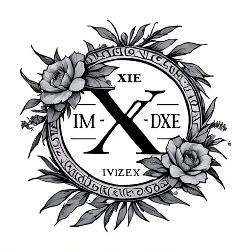 roman numeral wedding date tattoo design idea