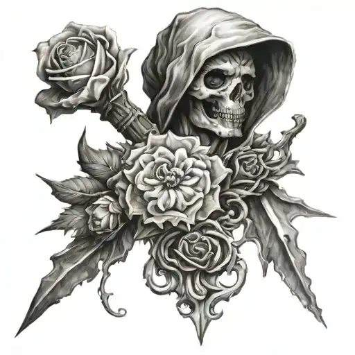 the number 8, 1, 1, 9, 4 in that order and add a dagger. make sure to see all the numbers tattoo design idea