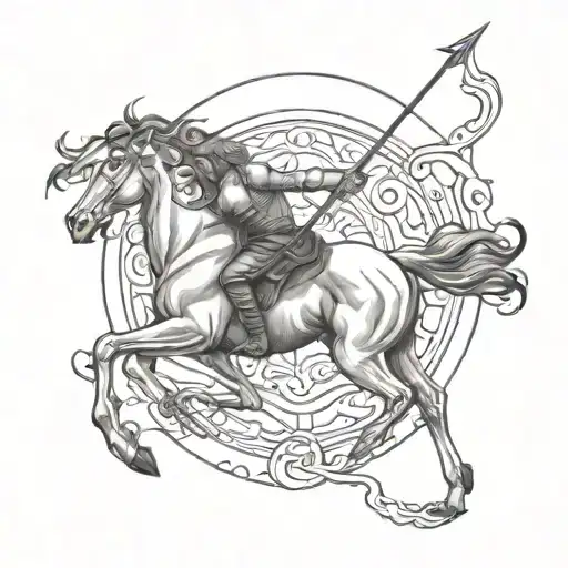centaur's back holding bow and arrow tattoo design idea