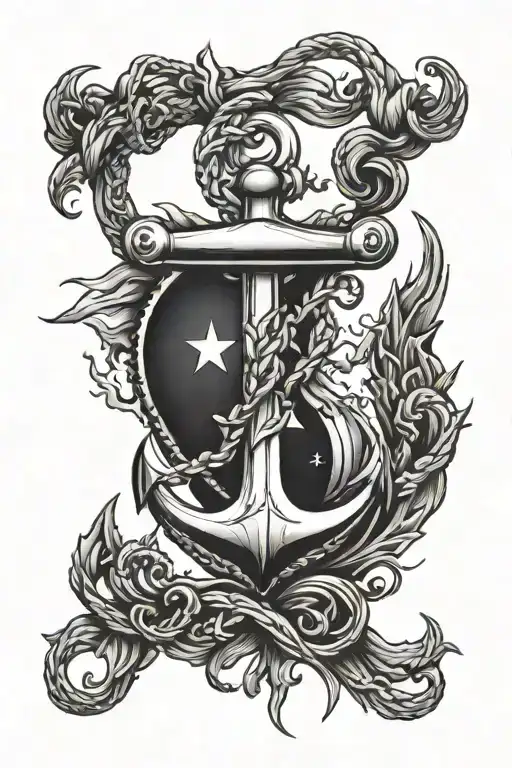 CALM IN THE MIDST OF THE STORM HEART ANCHOR tattoo design idea
