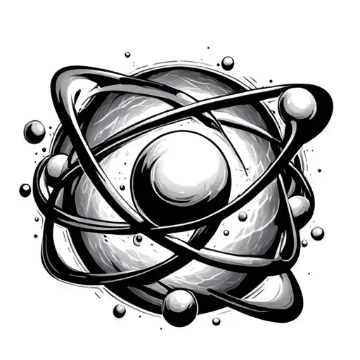 hydrogen atom tattoo design idea