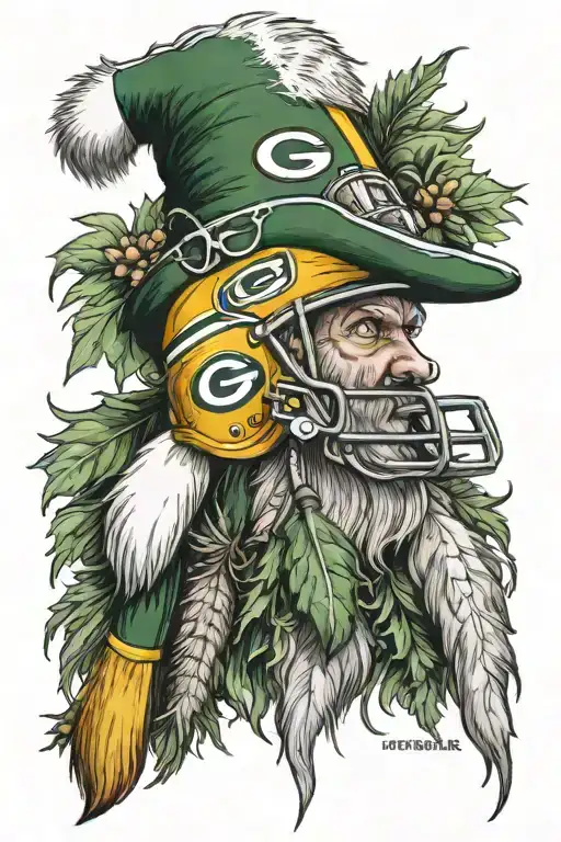 green bay packers tomte tattoo design idea