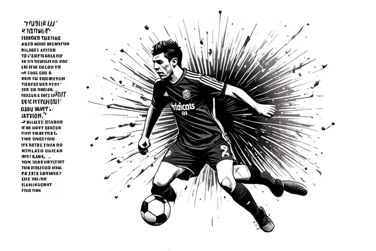citation soccer player tattoo design idea