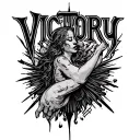 victory over depression tattoo design idea
