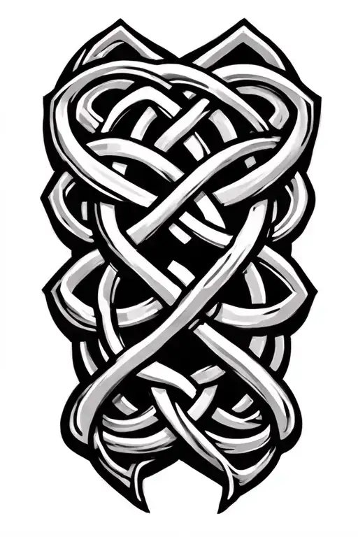 celtic mother of three knot tattoo design idea